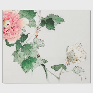 JAPANS FLOWER WOODBLOCK AFDRUKpapier Cadeaupapier