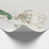 JAPANS FLOWER WOODBLOCK AFDRUKpapier Cadeaupapier (Hoek)