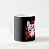 Japans Fox Kitsune Kami Inari Kawaii Masker Koffiemok (Voorkant links)