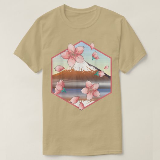 Japans gebergte Sakura Japan Floral Cherry Bloss T-shirt (Design voorkant)