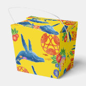 Japans geel kimono patroon gunst partij doos bedankdoosjes (Achterkant)