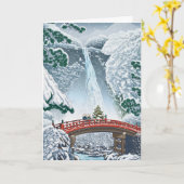 Japans geïllustreerd kerstfeest Kaart (Gele Bloem)