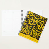 Japans geïnspireerd geel en zwart ontwerp planner (Display)