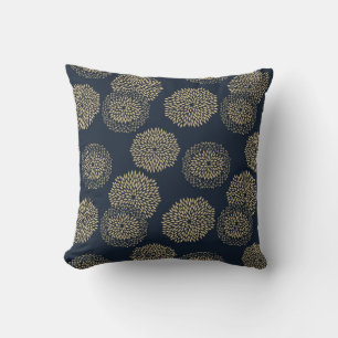 Japans geïnspireerd patroonindigo & tan design 6 kussen
