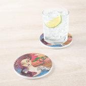 Japans geïnspireerd zandsteen Onderzetter (Zijkant)