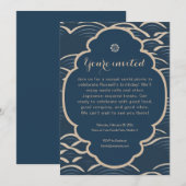 Japans-geïnspireerde blauw-golf partijuitnodiging kaart (Voorkant / Achterkant)