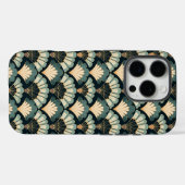 Japans geïnspireerde Blauwgroen & Beige Fan Case-Mate iPhone Case (Achterkant (horizontaal))