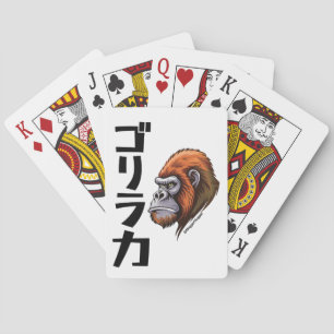 Japans geïnspireerde gorilla kracht pokerkaarten