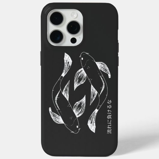 Japans geïnspireerde Koi Minimalist Zwart & Wit Case-Mate iPhone Case (Achterkant)