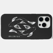 Japans geïnspireerde Koi Minimalist Zwart & Wit Case-Mate iPhone Case (Achterkant (horizontaal))