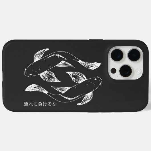 Japans geïnspireerde Koi Minimalist Zwart & Wit Case-Mate iPhone Case (Achterkant (horizontaal))