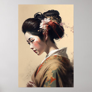  Japans Geisha Art Print Poster