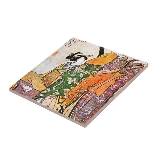 Japans Geisha Artwork Tegeltje (Zijkant)