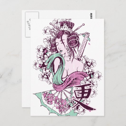 Japans Geisha Briefkaart (Voorkant / Achterkant)