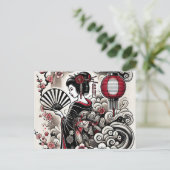 Japans Geisha Briefkaart - Elegante kunst (Staand voorkant)