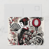 Japans Geisha Briefkaart - Elegante kunst (Voorkant / Achterkant)