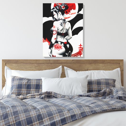 Japans Geisha Canvas Afdruk (Insitu (Slaapkamer))