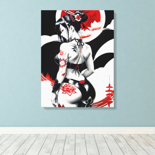 Japans Geisha Canvas Afdruk (Insitu (Houten vloer))