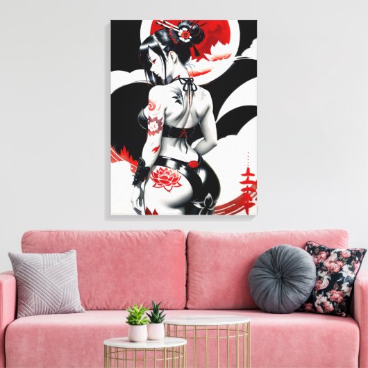 Japans Geisha Canvas Afdruk (Insitu (Woonkamer))
