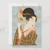 Japans Geisha Girl in Kimono met Fan (Voorkant)