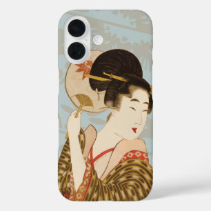 Japans Geisha Girl in Kimono met Fan iPhone 16 Hoesje