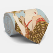  Japans Geisha Girl in Kimono met Fan Stropdas (Opgerold)