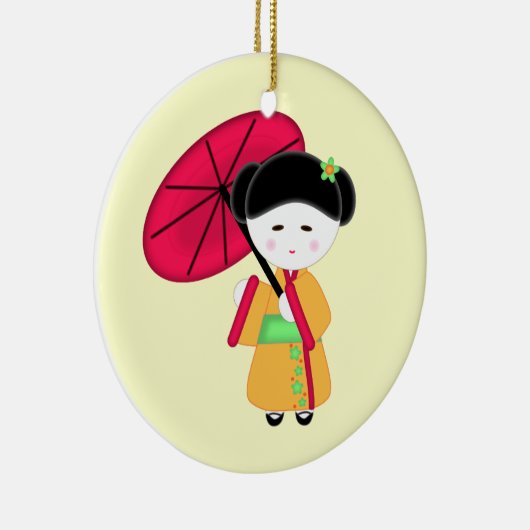 Japans Geisha Girl Keramisch Ornament (Rechts)