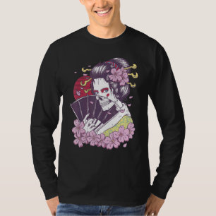 Japans Geisha Girl Sakura Cherry Blossom Scary S T-shirt