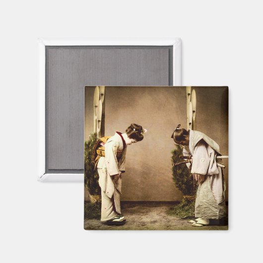  Japans Geisha Groeten Oud Japan Magneet (Voorkant / Achterkant)