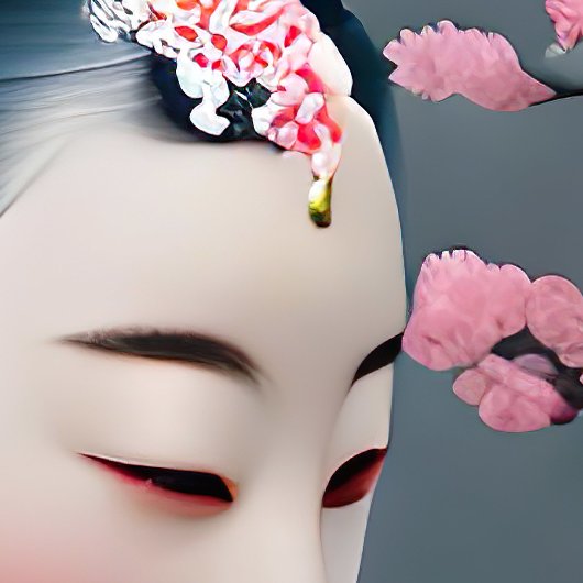 Japans geisha in een Cherry Blossom Garden Poster