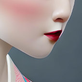 Japans geisha in een Cherry Blossom Garden Poster