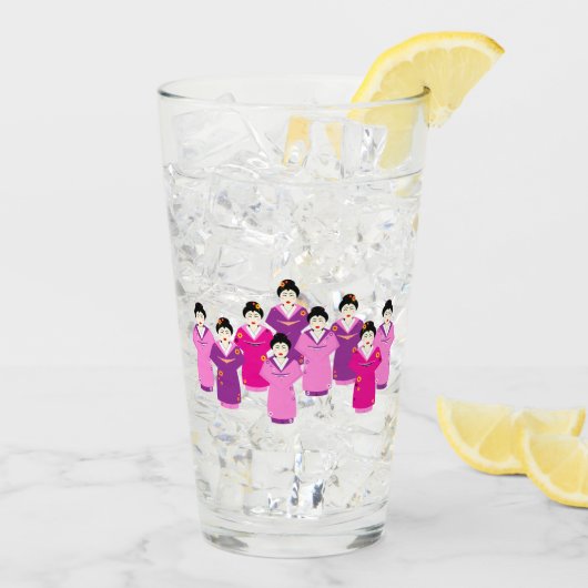 Japans Geisha in Kimonos  Glas (Achterkant ijs)