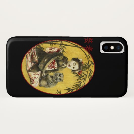  Japans Geisha iPhone X Hoesje (Achterkant (horizontaal))