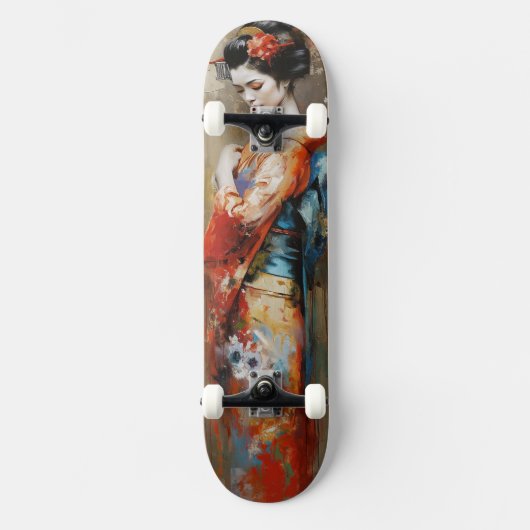 Japans Geisha kawaii meisje anime Skateboard (Voorkant)