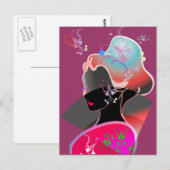 Japans GEISHA KIMONO GIRL Briefkaart (Voorkant / Achterkant)