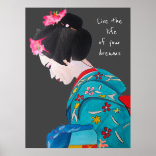 Japans Geisha leeft het leven van je dromen citeer Poster