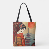 Japans geisha maiko japans Canvas tas (Achterkant)