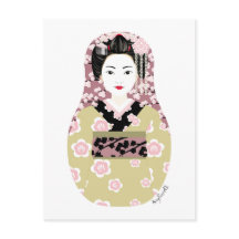 Japans Geisha Matryoshka Briefkaart