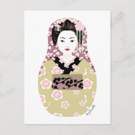 Japans Geisha Matryoshka Briefkaart