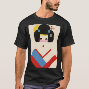 Japans Geisha Meisje #3 Retro Kunst T-shirt