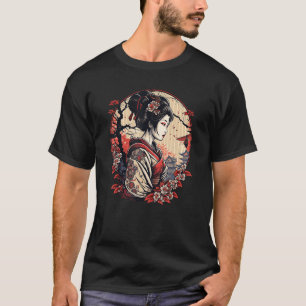 Japans Geisha Meisje en Kimono Japan Kunst en Pago T-shirt