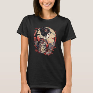 Japans Geisha Meisje en Kimono Japan Kunst en Pago T-shirt