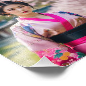 Japans Geisha Meisje in mooie omgeving Foto Afdruk (Hoek)