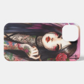 Japans Geisha Meisje met Tattoos iPhone Case iPhone Hoesje (Achterkant horizontaal)