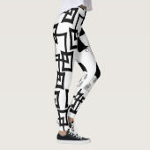 japans geisha meisje zwart wit leggings (Rechts)