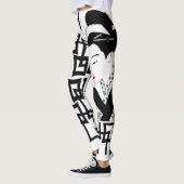 japans geisha meisje zwart wit leggings (Links)
