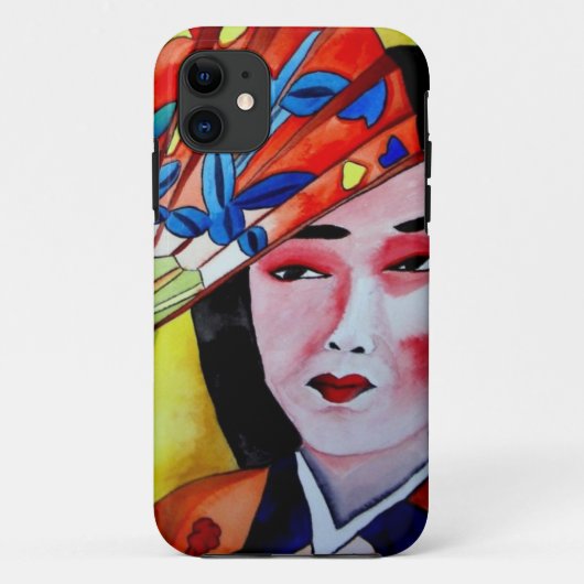 Japans Geisha met fan originele waterverf kunst Case-Mate iPhone Case (Achterkant)