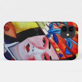 Japans Geisha met fan originele waterverf kunst Case-Mate iPhone Case (Achterkant (horizontaal))