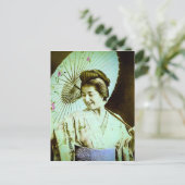  Japans Geisha met favoriete parasol Briefkaart (Staand voorkant)