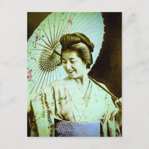 Japans Geisha met favoriete parasol Briefkaart